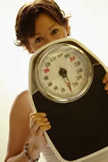 Girl on a scale